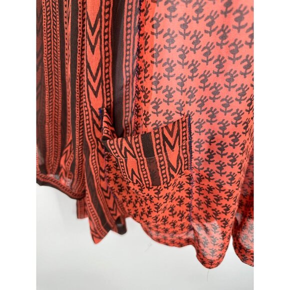 Free People Women’s Feather In The Wind Sheer Print Beaded Tunic Size M - Picture 5 of 12